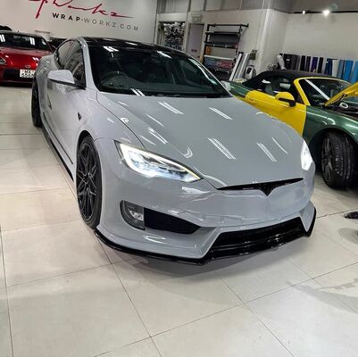 ABS Tesla Model S Body Kit PD Style Front And Rear Bumper Side Skirts Spoiler Hood