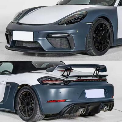 Black Porsche 981 Body Kit Upgrade 718 GT4 Front Bumper PP Body Kit