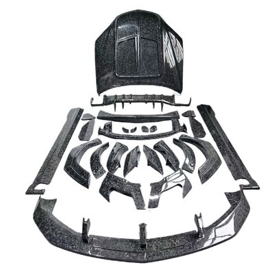 Black WD Style URUS SE Body Kit Carbon Fiber Front Lip Side Skirt