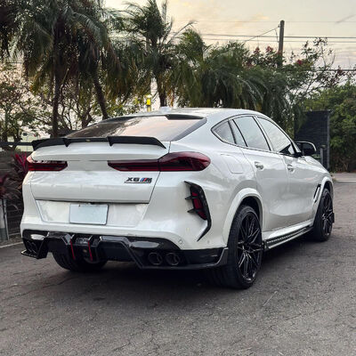 Dry Carbon Fiber Body Kit BMW X6M Body Kit LU Style Spoiler Hood